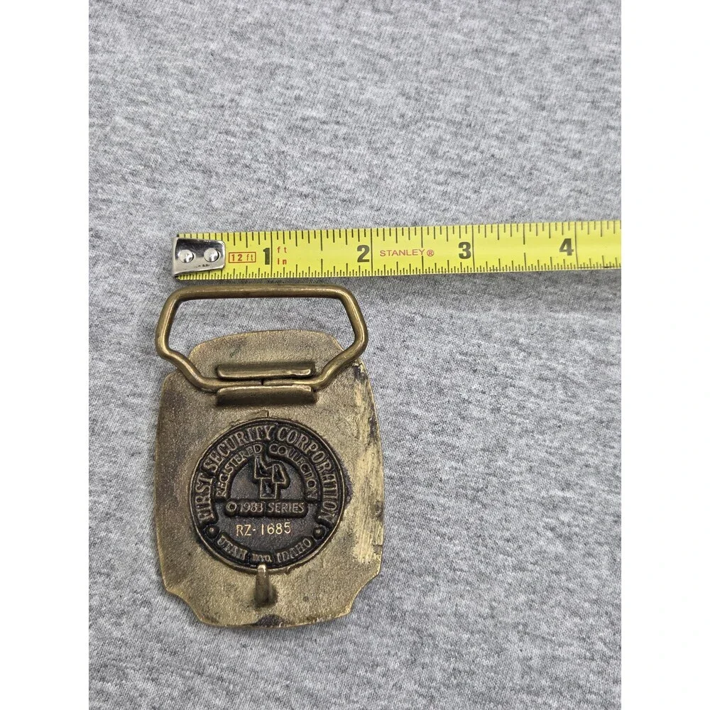1983 Solid Brass Utah Wildlife Registered Collection Belt Buckle